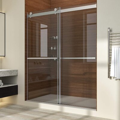56""-60"" W X 72"" H, Double Sliding Bypass Frameless Shower Door with Upgrade 3/8” Clear Tempered Glass -  VTI, B42P2-6072BN