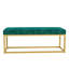 Banc de style Mid-Century moderne en cuir pu, pour vestibule, structure en acier, capacité de 600 lb, rebond haute densité, assise en cuir synthétique confortable, rembourrage moelleux et facile à assembler