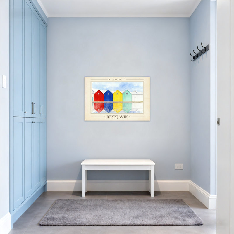 Paysages pittoresques et urbains colorés à Reykjavik, Islande, H 20 po x l 30 po