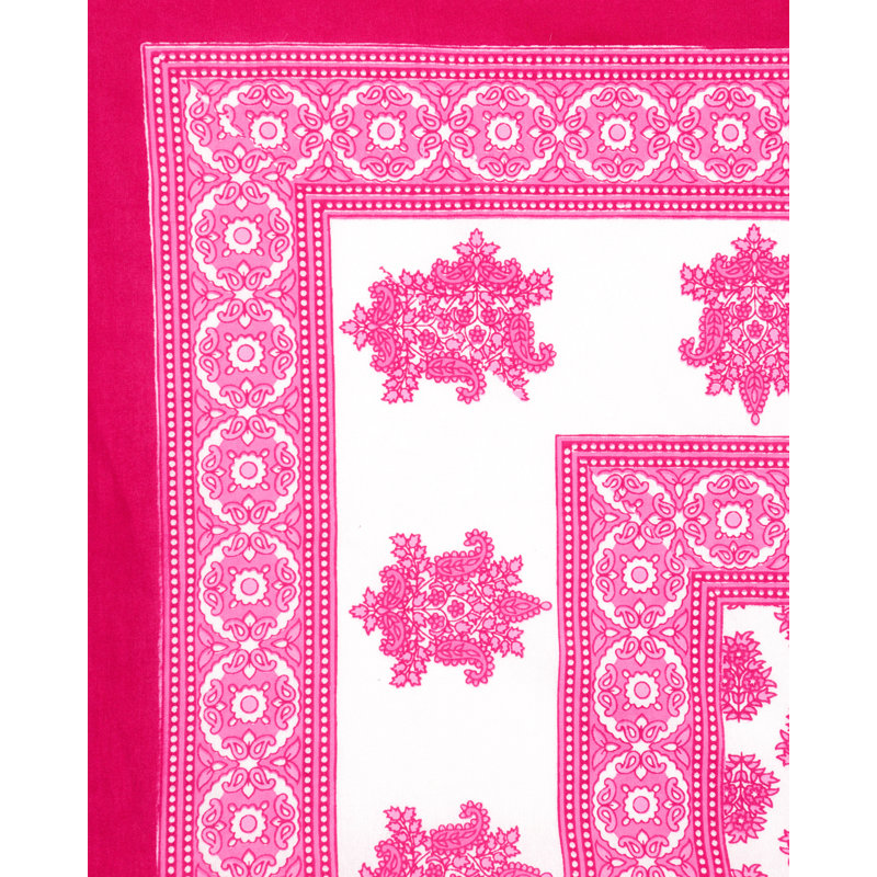 Floral 100% Cotton Tablecloth, Red, 108" x 72"