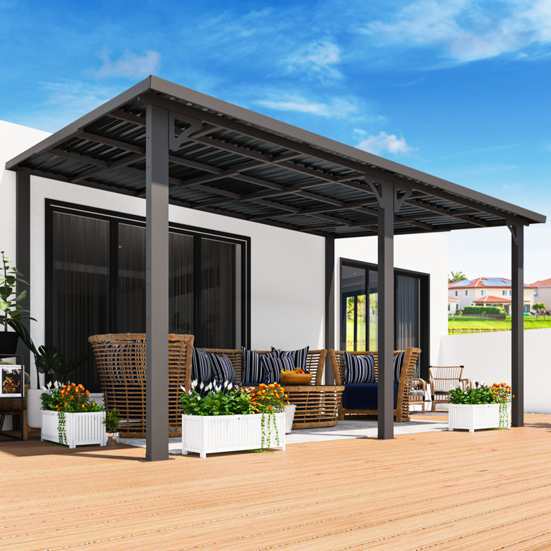 Hardtop Gazebo With Galvanized Steel Sloping Roof, 14' W x 10' D