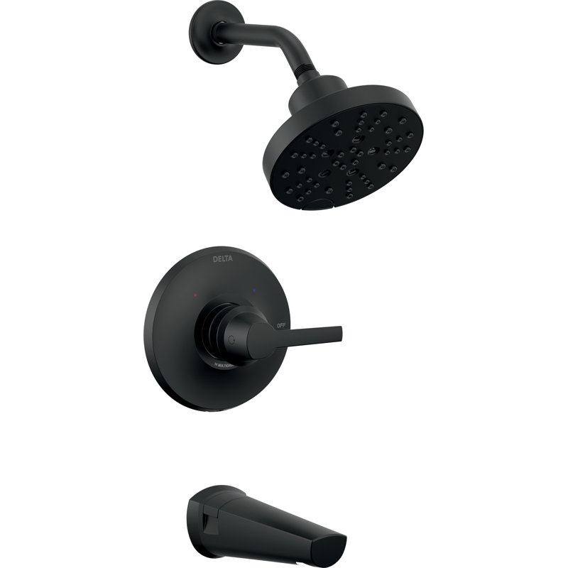 Galeon Tub and Shower Faucet, Matte Black