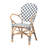 Botir Rattan Arm Chair in Blue/White/Brown