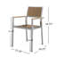 2 chaises de salle à manger - structure en aluminium avec siège en faux bois, style élégant extérieur et bois, chic