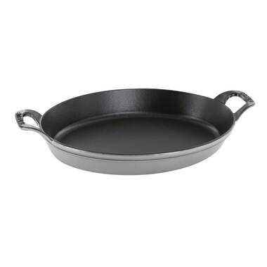 Staub Cast Iron 9.5 x 6.75 Oval Baking Dish - Graphite Grey