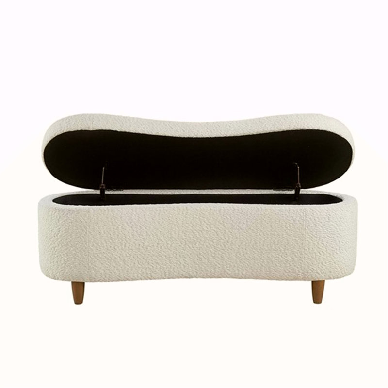 Banc de rangement Boucle, Crème, crème