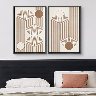 Ensemble de 2 peintures encadrées sur toile
