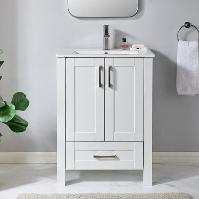 Ensemble de meuble-lavabo simple blanc 24 po