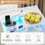 Bedside Table with Charging Station,Bedside Cabinet with LED Lights |Visible Glass Top |3 Drawers and 1 Compartment |2 AC and 2 USB Ports Side Table for Living Room and Bedroom-1109560193