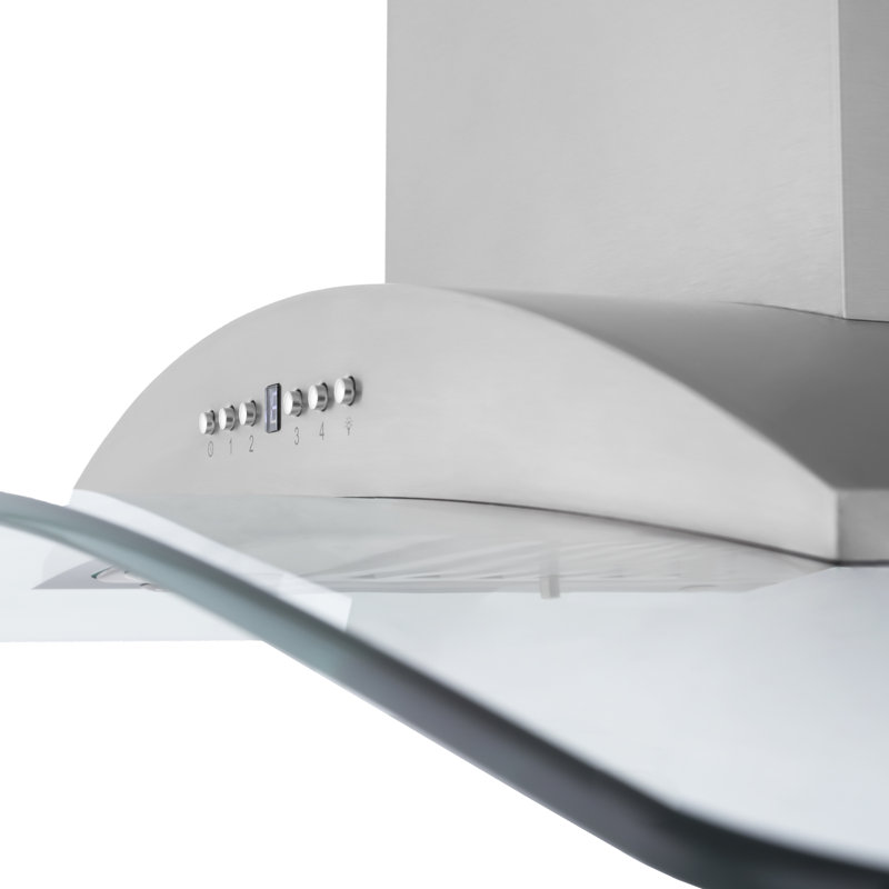30" KN 400 CFM Convertible Wall Mount Range Hood in Brushed Stainless Steel, 30"