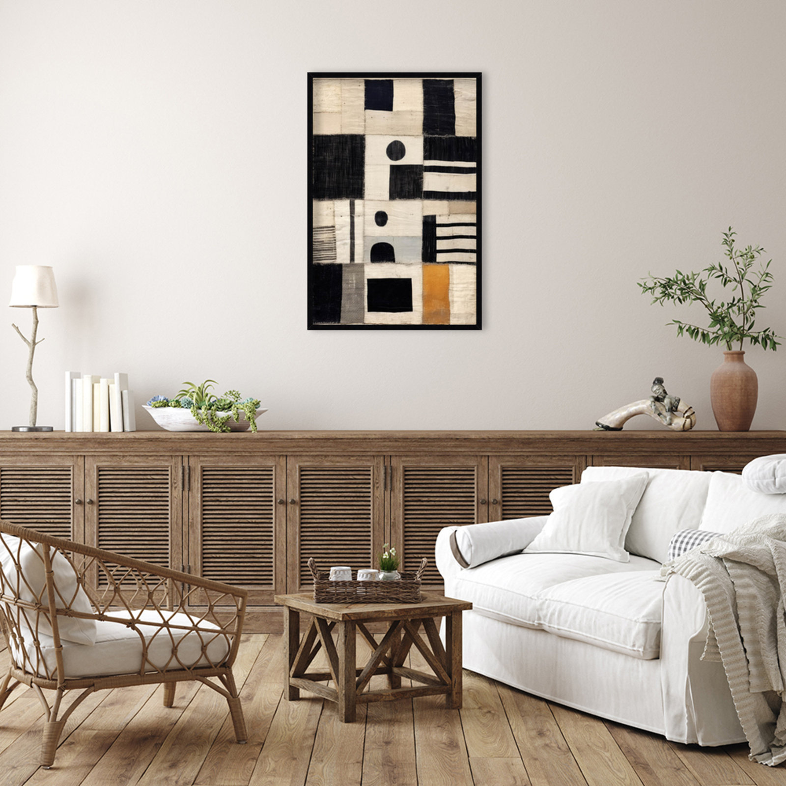 Galya "Sewn Fabric" Print by Treechild, Black, 41" H x 28" W