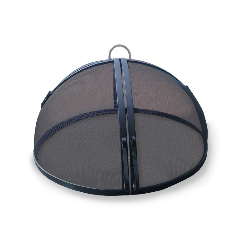 Round Steel Spark Screen, 17" H x 24" W x 24" D