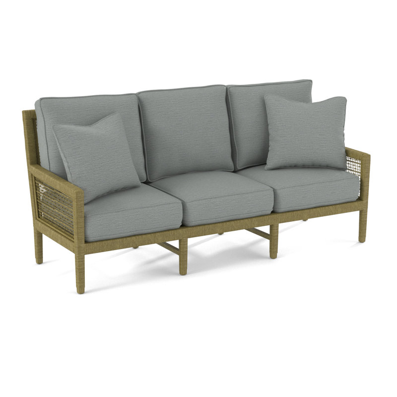 Pine Isle 76" Square Arm Sofa with Reversible Cushions, Navy, Glacier Blue Textured; 0805-54