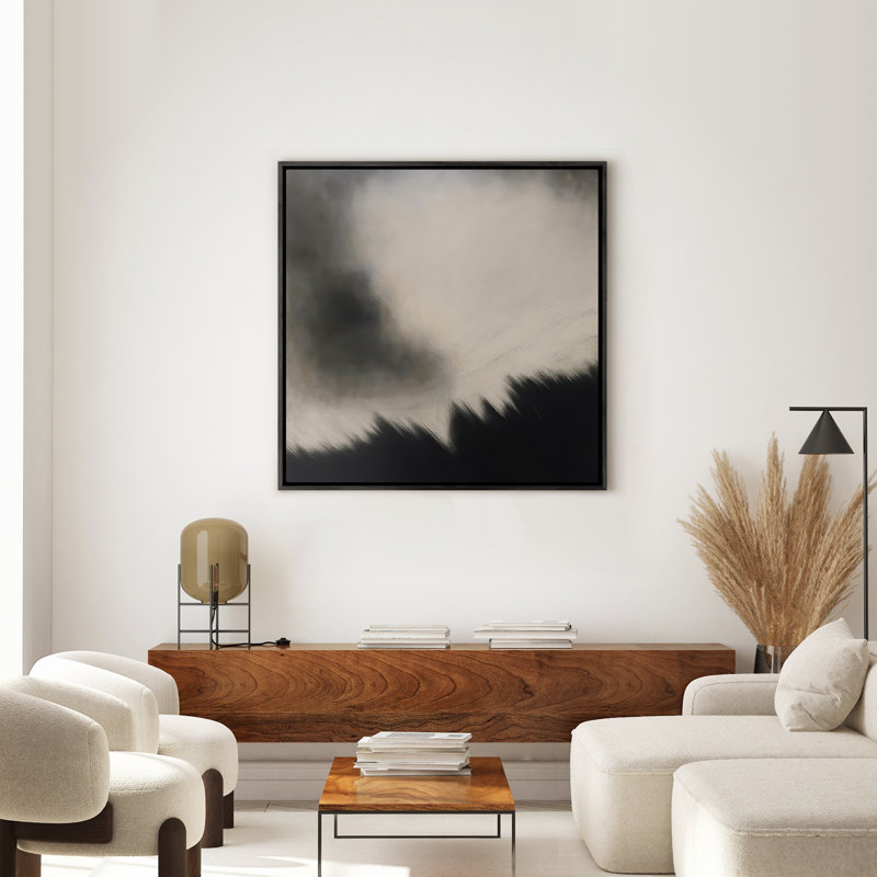 Art mural encadré abstrait rétro antique classique pour chambre à coucher, H 16 po x l 16 po, Noir