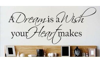 A Dream Is A Wish Your Heart Makes Wall Decal -  Design With Vinyl, 2015 BS 52 Black