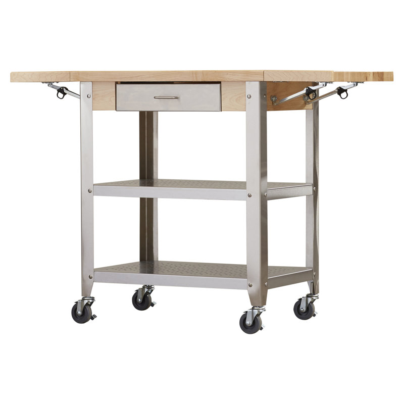 Cucina Elegante Kitchen Cart with Wood Top, 2 Included