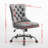 Furniture Office Chair,Modern Chenille Upholstered Tufted Button Home Office Chair With Chrome Metal Base,Adjustable Desk Chair Swivel Office Chair (Gray)-124875992