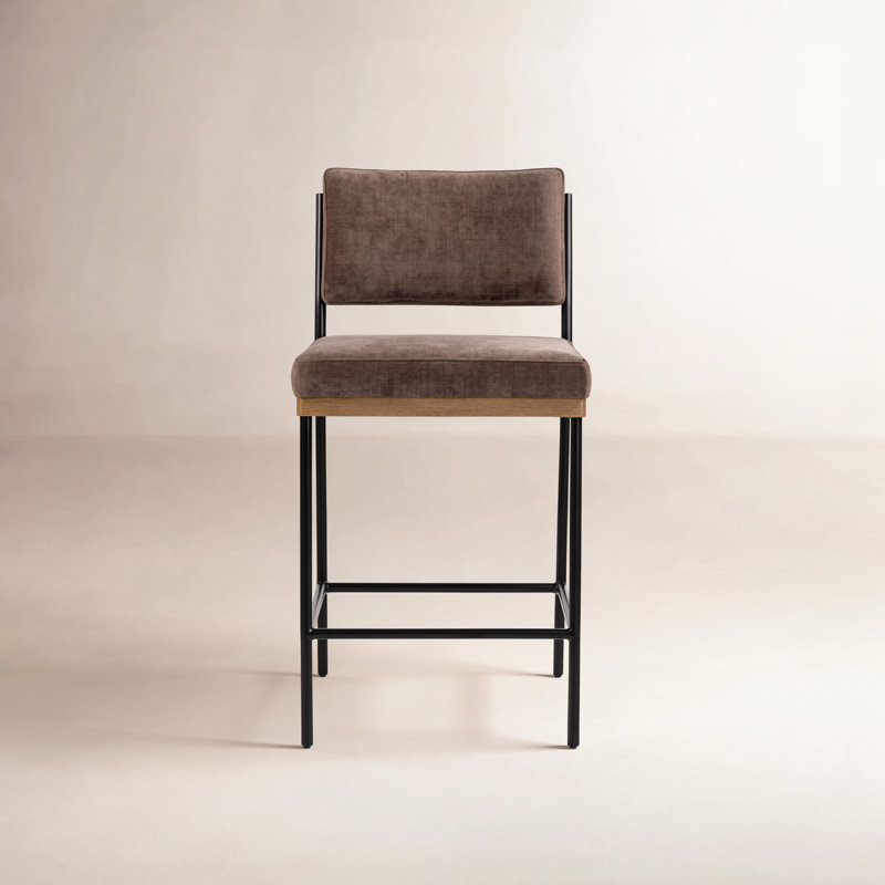 Ozma Bar & Counter Stool, Counter Stool (26.42" Seat Height), Altair Mushroom/Polyester