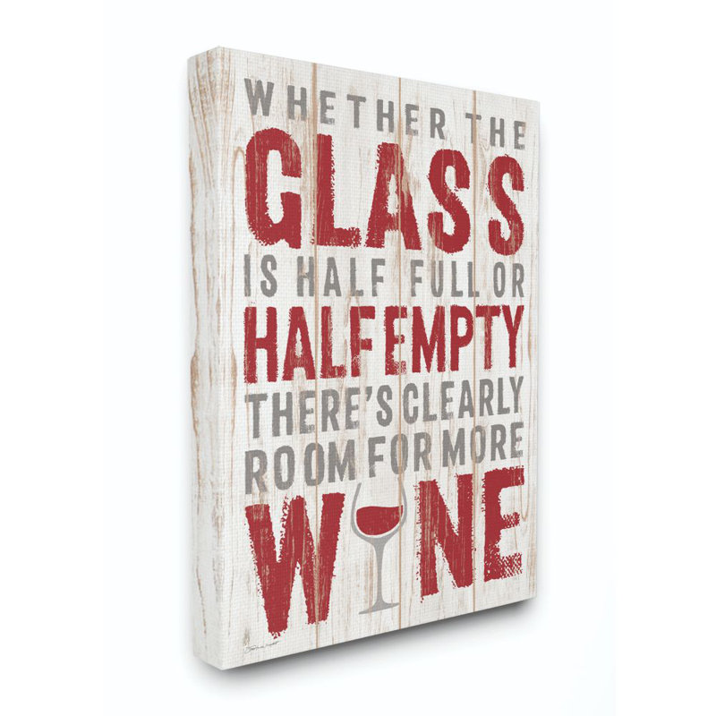 «Wine Glass Funny Word Kitchen Bathroom Room Texture Texture Design», impression sur toile, Toile tendue
