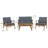 4 - Person Solid Acacia Wood Outdoor Seating Group with Cushions-1953844189