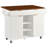 52" Fluted Kitchen Island With Drop Leaf