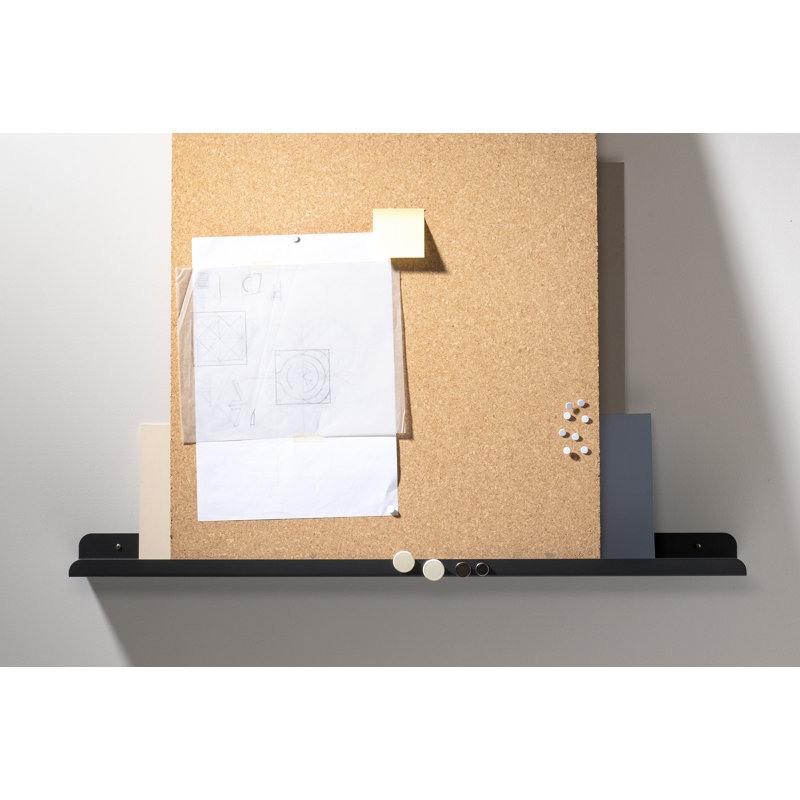 Ennice Metal Floating Shelf, Anthracite, 4cm H x 100cm W x 8cm D