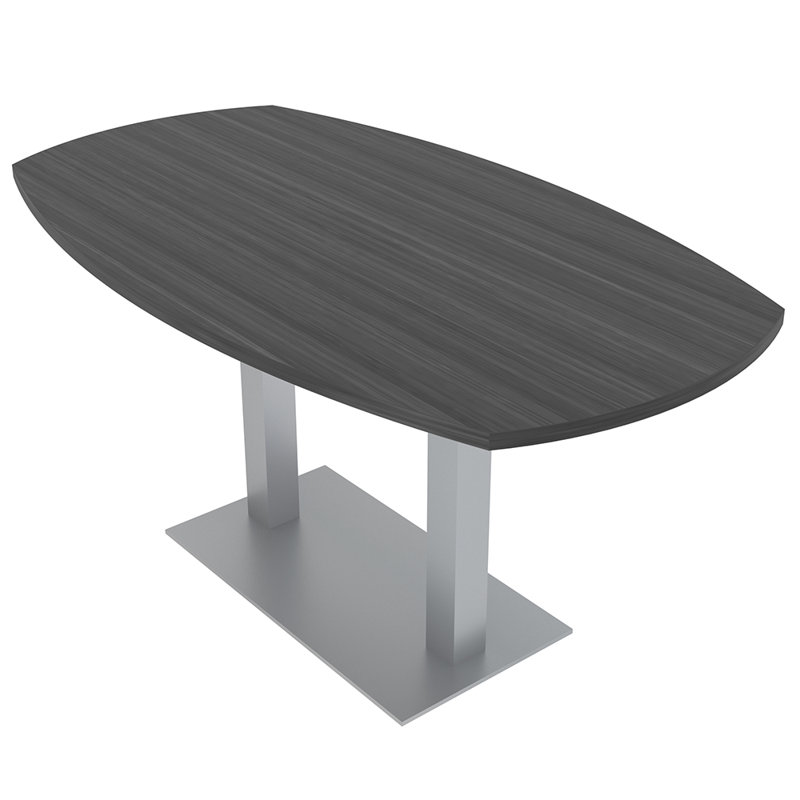 Table de conférence Arc Boat, Nuit asiatique, Argent argent, L 60 po x l 36 po