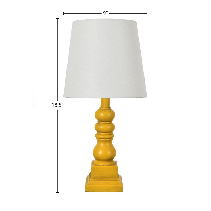 Whittier 19" Resin Table Lamp, White, Yellow