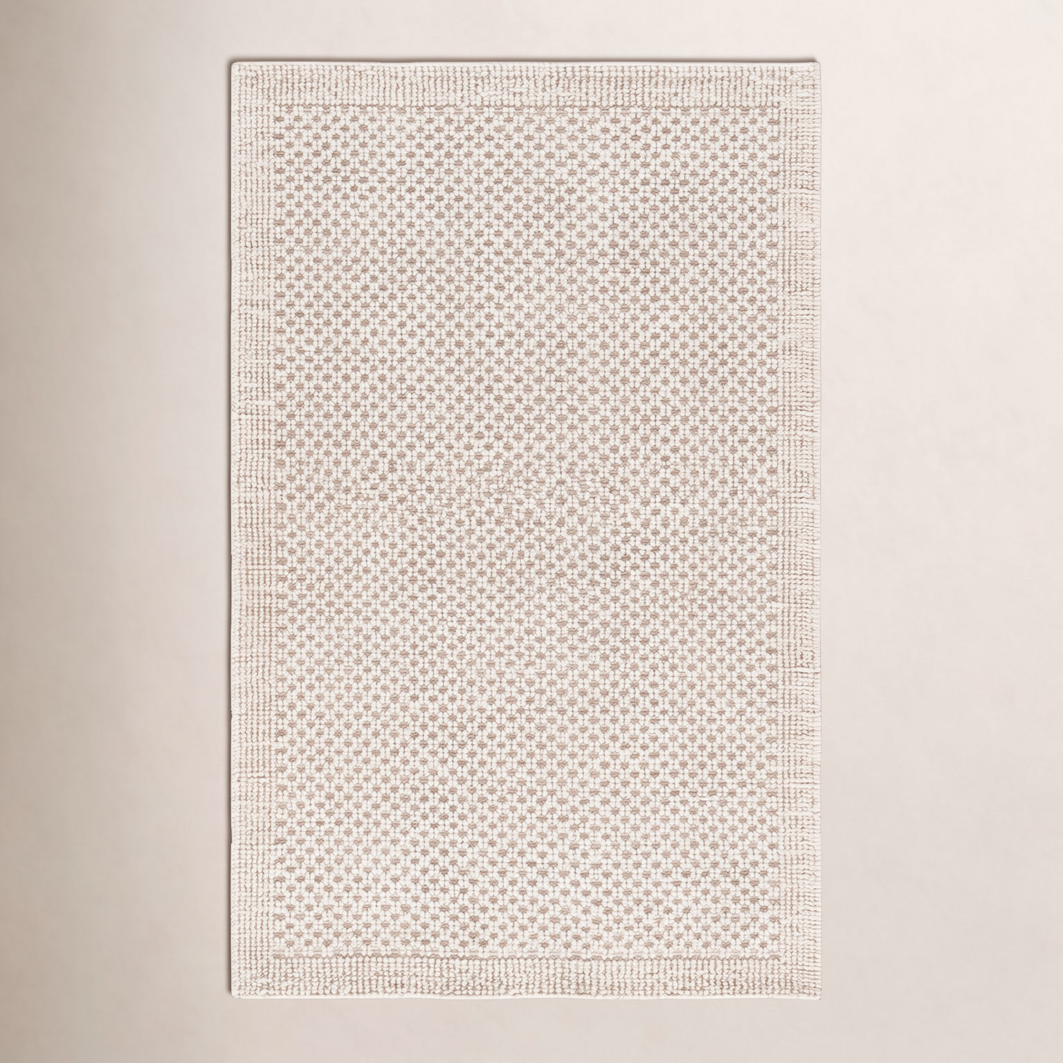 Hand-Woven Geometric Wool Rug, Rectangle 4' x 6'