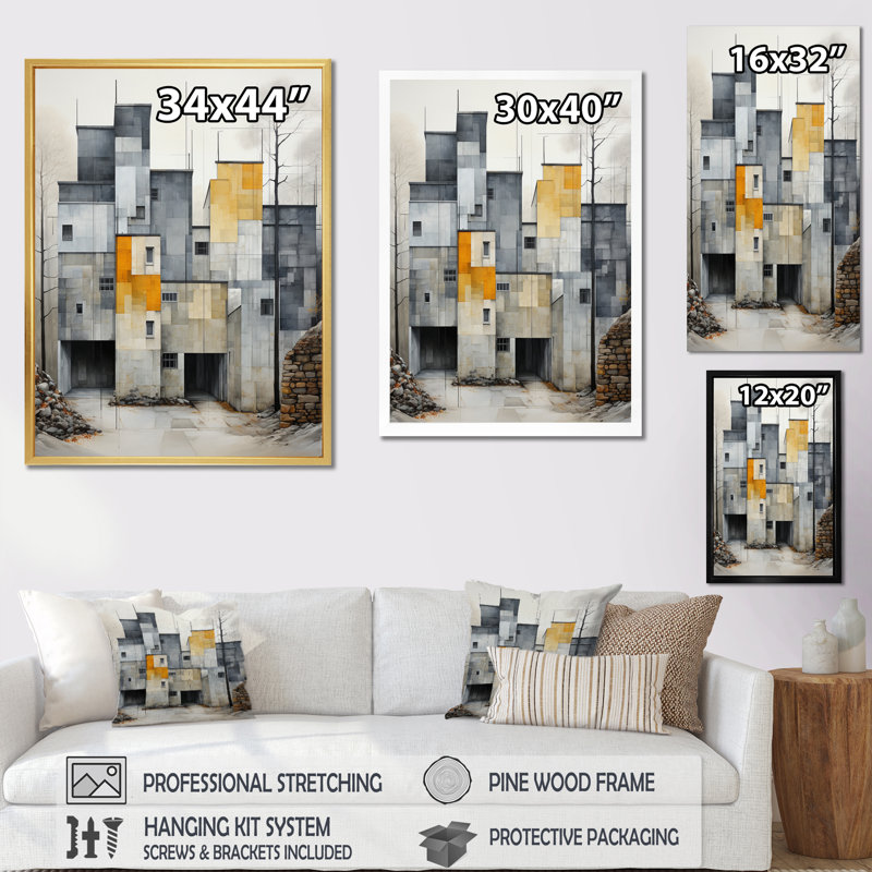 «Winter Warehouse Palette I», reproduction sur toile, Cadre flottant noir, H 32 po x l 24 po x P 1 po
