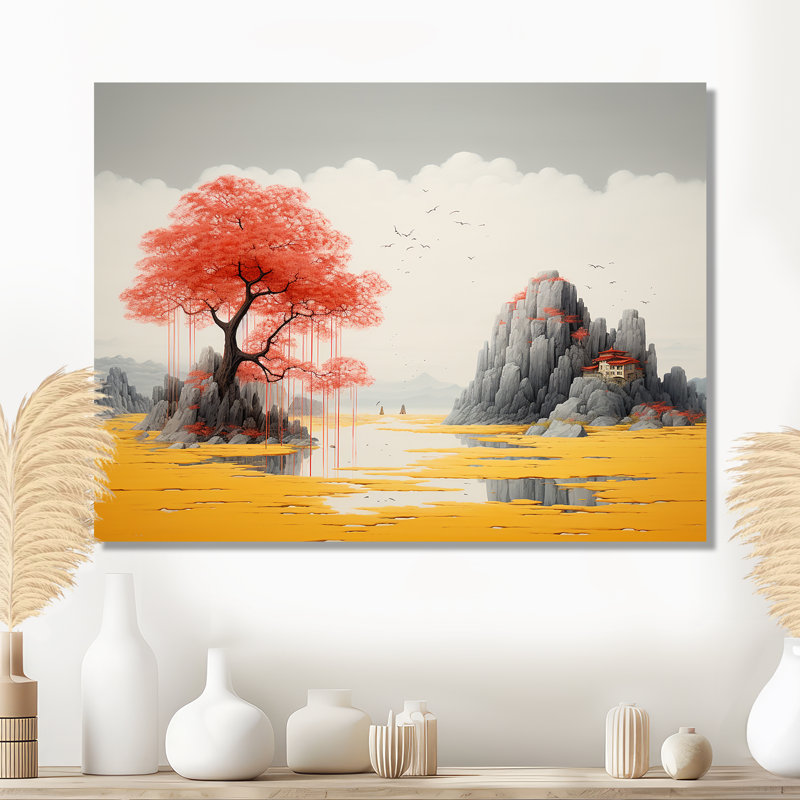Sheena - Lake House, art mural, H 12 po x l 20 po x P 1 po, Toile tendue