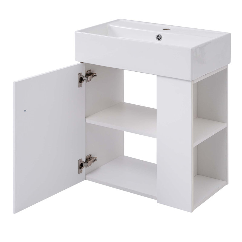 Meuble-lavabo flottant moderne avec lavabo en céramique