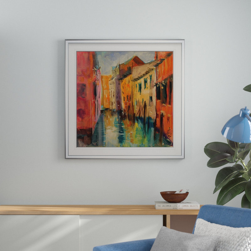 Venise III - reproduction d'art, H 16 po x l 16 po x P 1,5 po, Cadre argenté