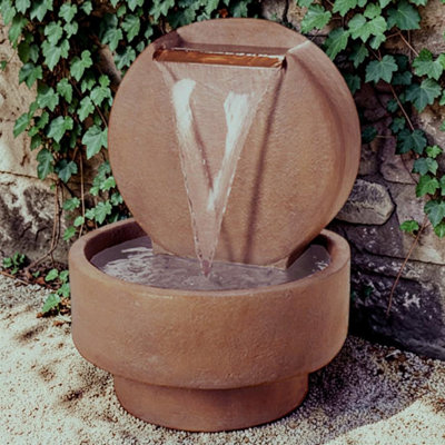 Handcrafted Outdoor Concrete / Cement Weather Resistant Waterfall Fountain