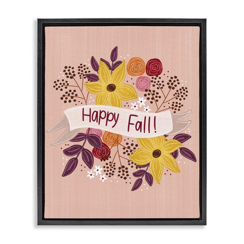  Art mural sur toile "Celebrate Floral Fall" par Emily Cromwell, Cadre flottant noir de jais, H 21 po x l 17 po