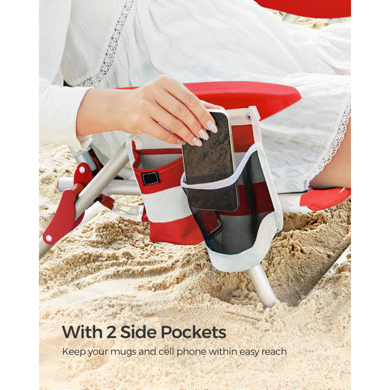 Chanteal Folding Beach Chair, Red