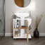 Armoire de rangement sous évier AS CRZ pour lavabo sur colonne, rangement compact pour salle de bain avec compartiment latéral