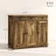Armoire de plancher de style rustique, armoire de rangement de cuisine, armoire de rangement domestique, armoire d'appoint de couloir, buffet-125535033