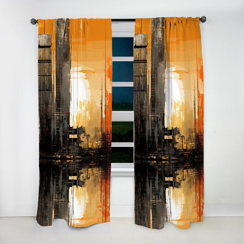 Liles - Abstract Curtain - Velvet Room Darkening Abstract Curtain - 1 Panels, 52" W x 84" L