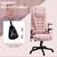 Fauteuil de bureau inclinable, chauffant et chauffant, en velours rose, avec siège réglable et massage, rose