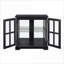 Armoires, vitrine antique avec lumières DEL et amp; Tablettes réglables | Noir | Panneau de fibres à densité moyenne + verre-147964973