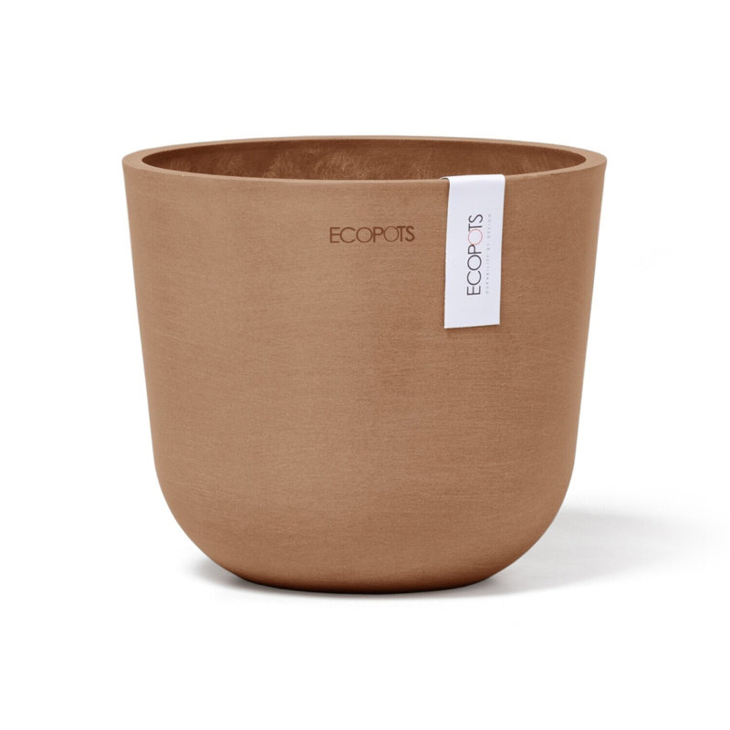 Ecopots Oslo Indoor/Outdoor Modern Recycled Plastic Flower Pot Planter, Terracotta, 5" H x 6" W x 6" D