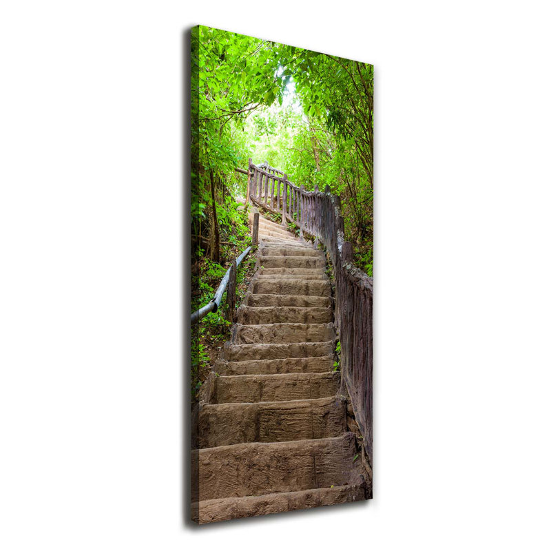 Stairs In The Forest - Wrapped Canvas Print