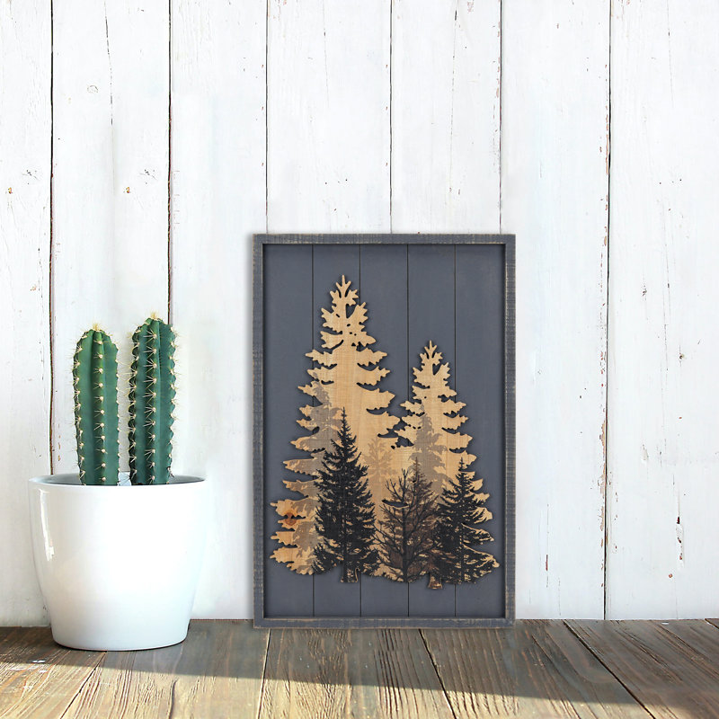 Handmade Rustic Landscape & Nature Wall Decor, 23.9"H x15.9"W x0.9"D