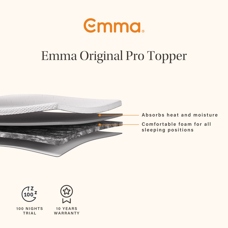 Emma Original Pro Mattress Topper, Single (3')