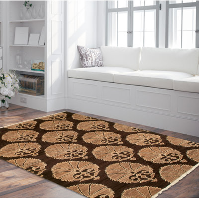 One-of-a-Kind 3'10" X 5'9" New Age Wool Area Rug in Dark Brown