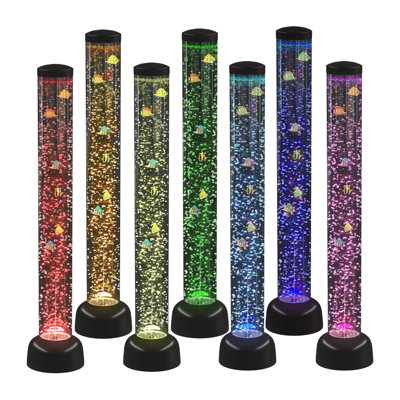 Jakub 3.3ft Sensory Bubble Fish Tube Lamp with Remote Control – 7 Colour Changing LED Light, Moving Fish & Adjustable Bubble Stream – Perfect for Sensory Rooms, Bedrooms, and Therapeutic Environments