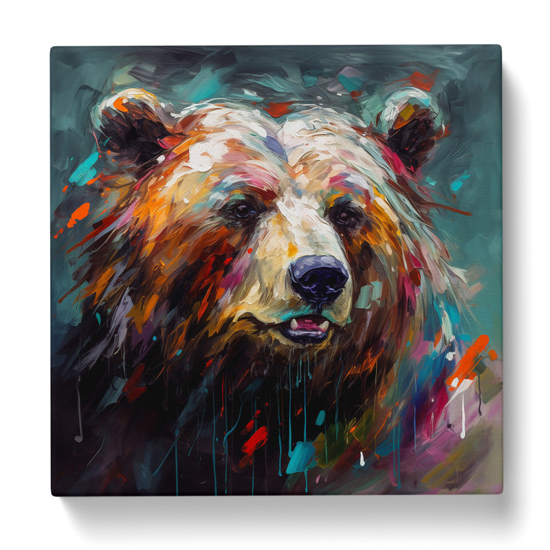 Bear Expressionism - No Frame Print, 35cm H x 35cm W x 3cm D