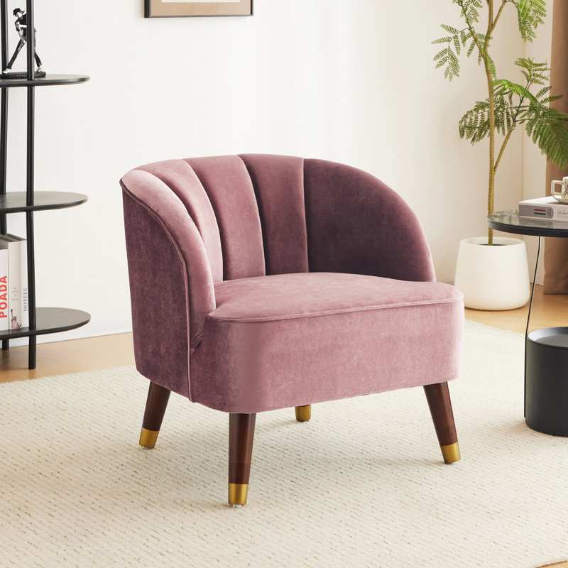 Fauteuil demi-tonneau Gabrianna, Blush Boucle