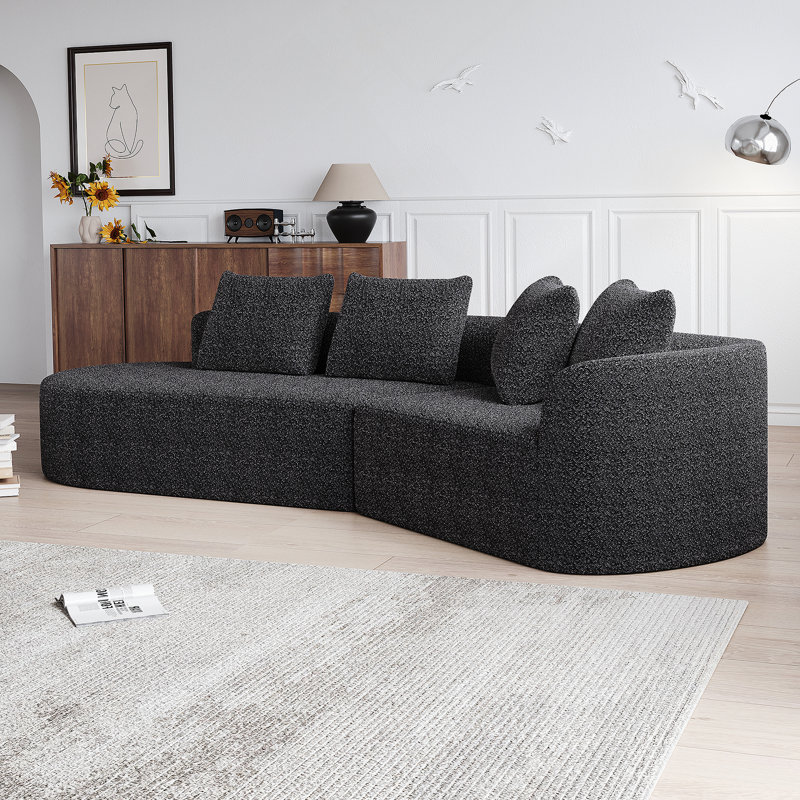 Canapé modulaire surdimensionné et rembourré Modern, Chenille noir
